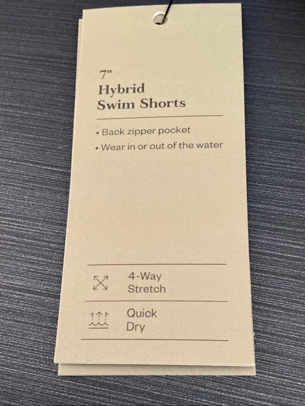 Tan Swim Flat-Front Stretch Shorts